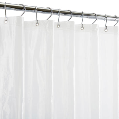 Bath Bliss PVC Heavy Weight Shower Curtain Liner | 4G | 70"x72" | Rust Resistant Copper Grommets | Magnetic Hem | Frost