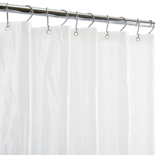 Bath Bliss PVC Heavy Weight Shower Curtain Liner | 4G | 70"x72" | Rust Resistant Copper Grommets | Magnetic Hem | Frost