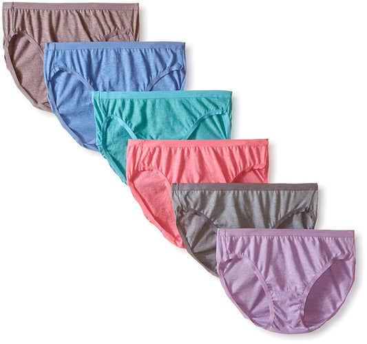 Fruit of the Loom Womens Bikini Panties, 6 Pack, 8, Assorted