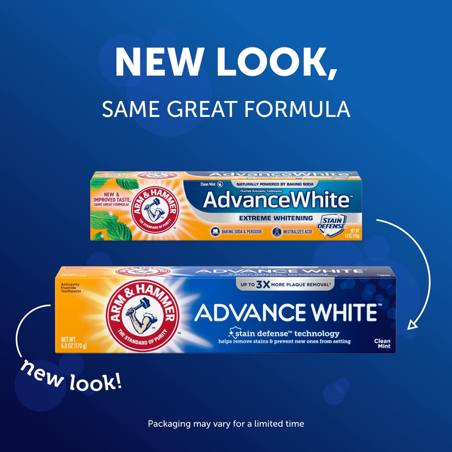 ARM & HAMMER Advance White Extreme Whitening Baking Soda and Peroxide Toothpaste, Fresh Mint, Twin Pack 6 oz (Pack of 4)