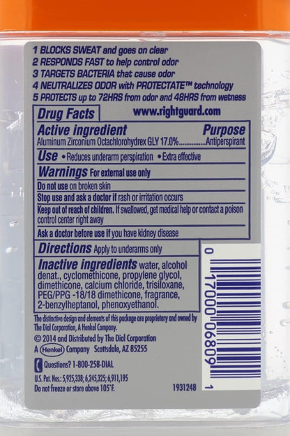 Central Sales Company Right Guard Total Defense 5 Power Gel Antiperspirant Deodorant, Arctic Refresh - 4 Oz