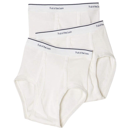 Fruit Of The Loom Little Boys' Full Cut Cotton Brief, White, Large(Pack of 3)
