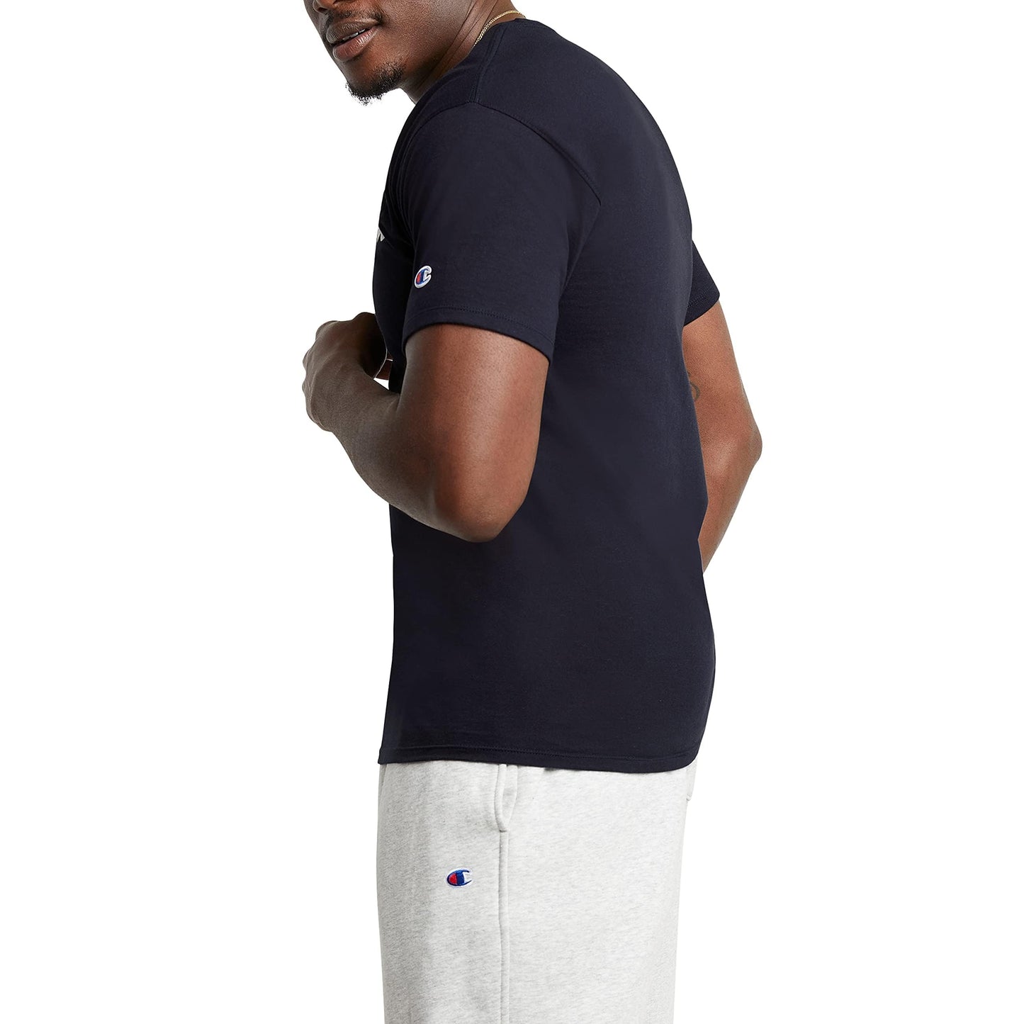 Champion mens Classic T-shirt, Classic Script T Shirt, Navy-y06794, Medium US
