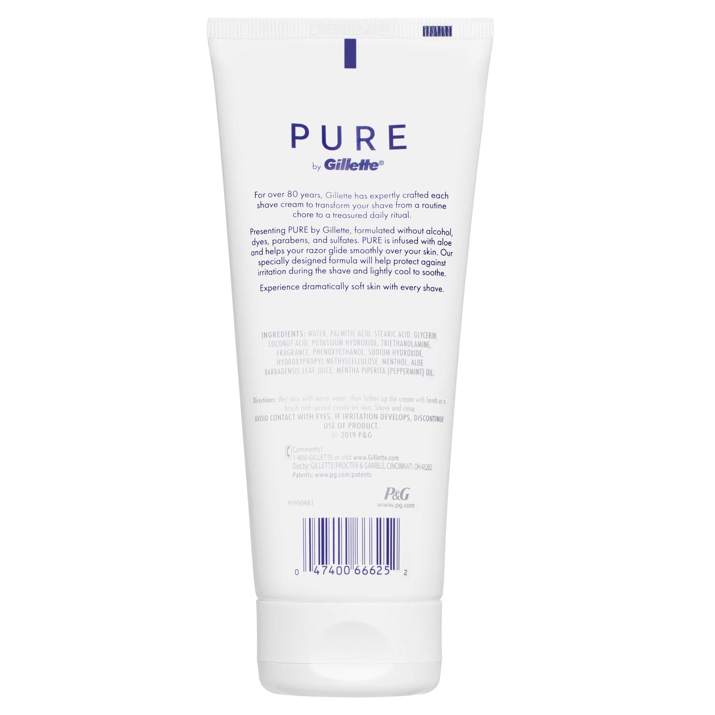 PURE by Gillette Shaving Cream for Men - 6 fl oz