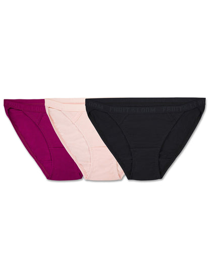 Fruit of the Loom Women's Underwear Soft and Comfy Panties, High Leg Bikini-Modal-Assorted Color, 5