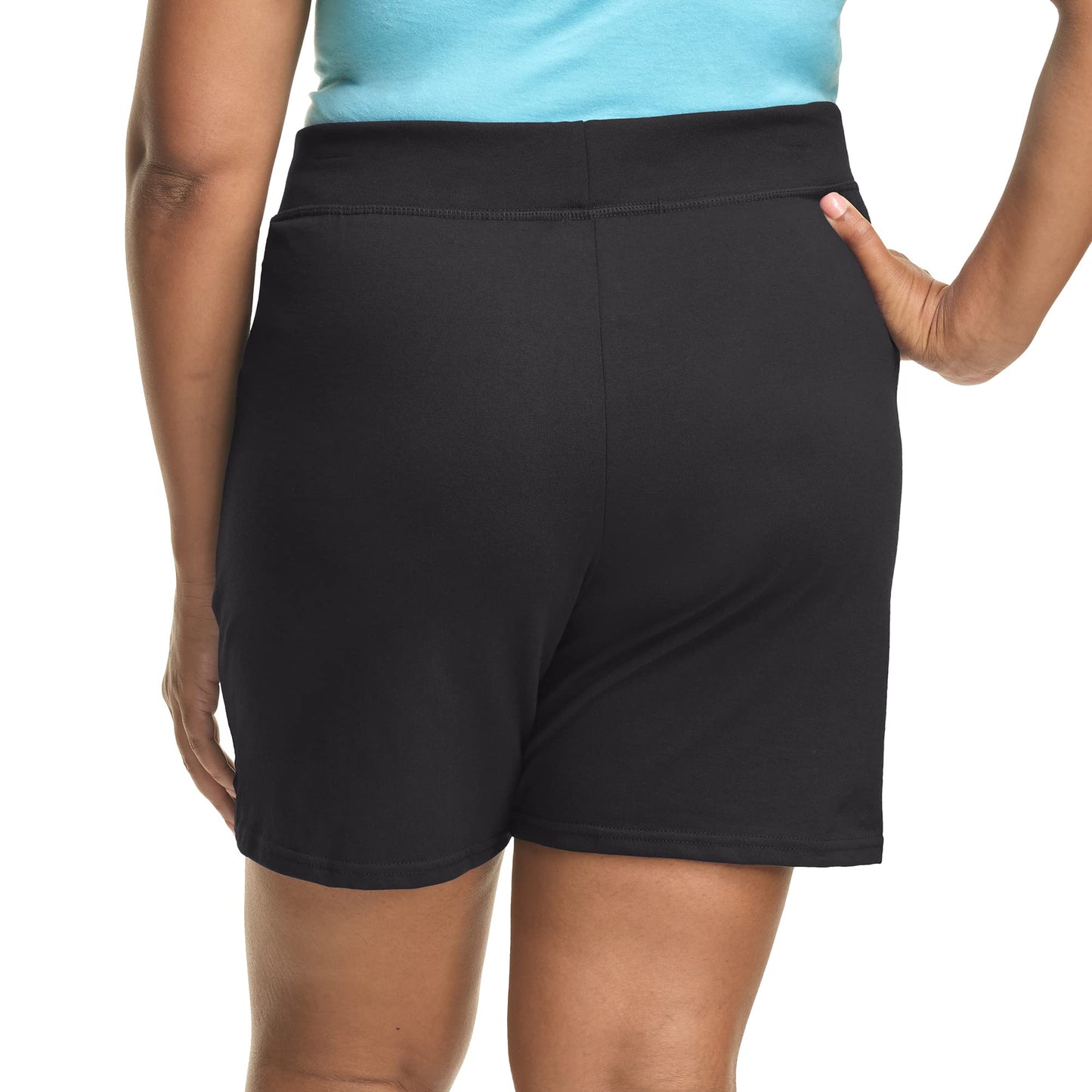 Just My Size Plus Size Cotton Jersey Shorts, Pull-on Gym Shorts, 7" Inseam