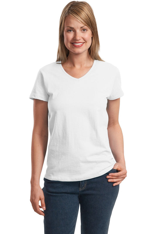 Hanes Relaxed Fit Women's ComfortSoft V-Neck T-Shirt White