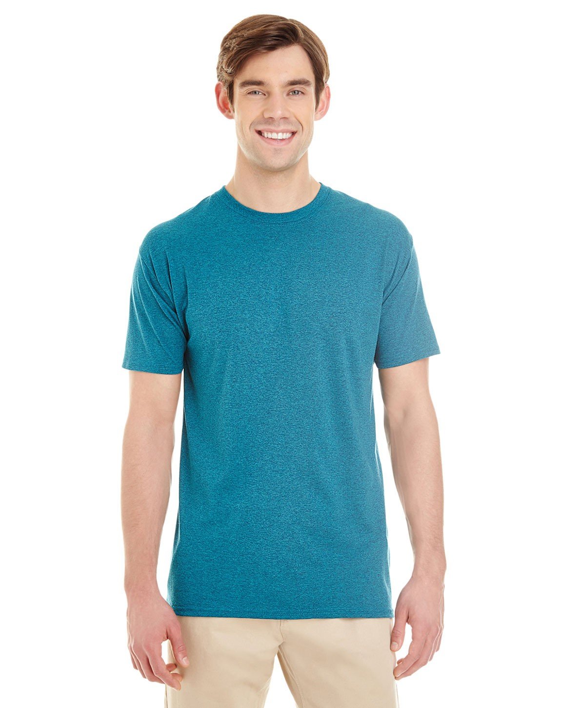 Jerzees Adult 4.5 oz. TRI-BLEND T-Shirt L FIERY RED HTHR