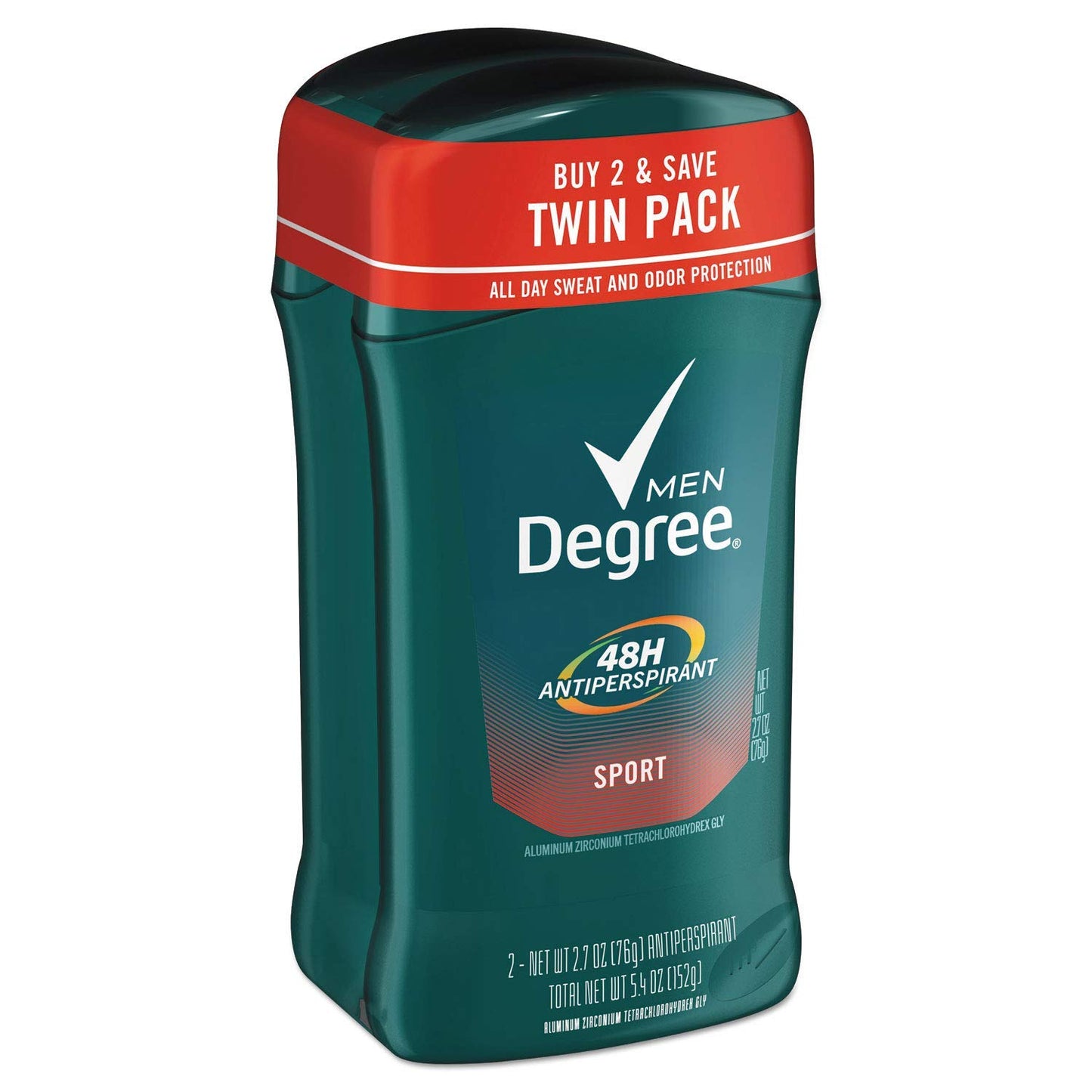 Degree Men, Invisible Solid Deodorant, Sport, Twin Pack, 2.7 Ounce, Pack of 2