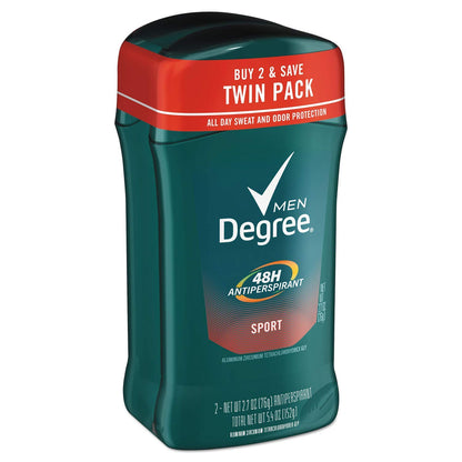 Degree Men, Invisible Solid Deodorant, Sport, Twin Pack, 2.7 Ounce, Pack of 2