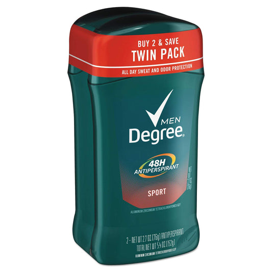 Degree Men, Invisible Solid Deodorant, Sport, Twin Pack, 2.7 Ounce, Pack of 2