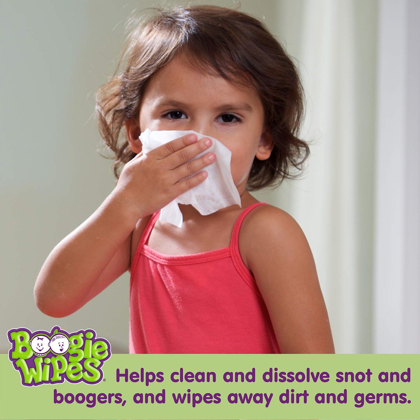 Boogie Wipes, Saline Wipes for Baby & Kids, Nose Booger Wipes for Allergy Relief, Face, Hand & Body, Made with Vitamin E, Aloe and Natural Saline, Unscented, 45 Count (Pack of 2)
