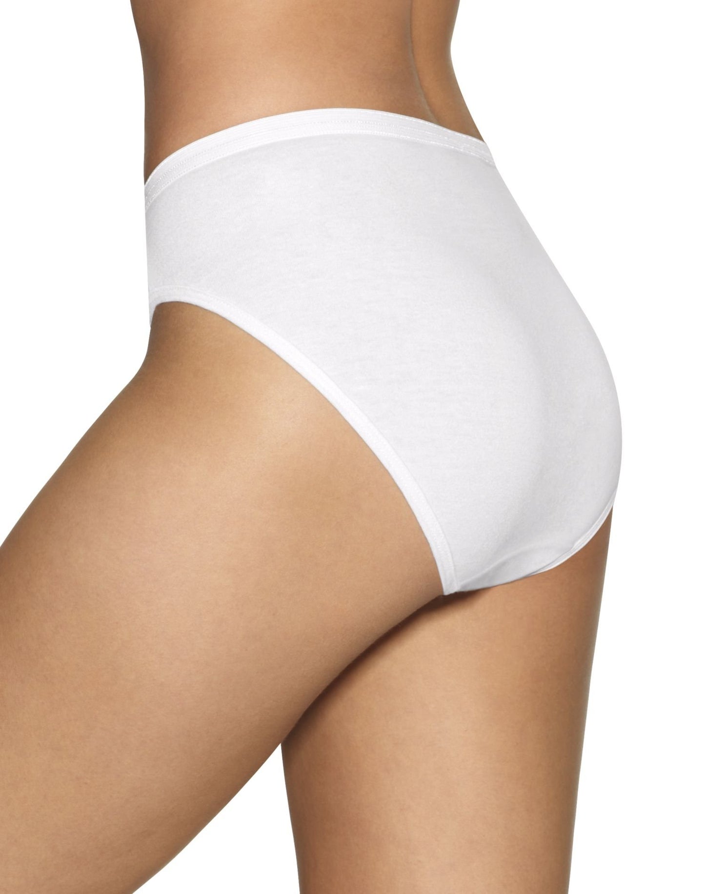 Hanes Ultimate Women's 4-Pack Hi-Cut Panties, White, 7