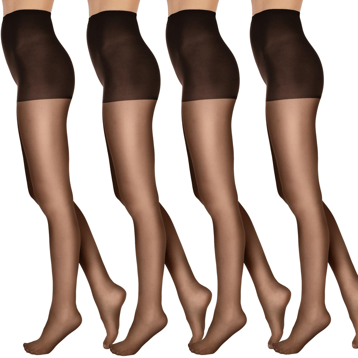 L'eggs Everyday Standard-Panty Sheer Toe Pantyhose for All Day Comfort, 100% Nylon, Suntan, Size A (Pack of 4)