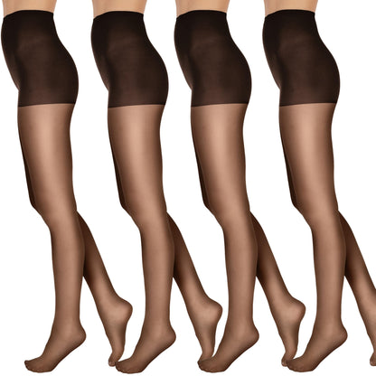L'eggs Everyday Standard-Panty Sheer Toe Pantyhose for All Day Comfort, 100% Nylon, Suntan, Size A (Pack of 4)