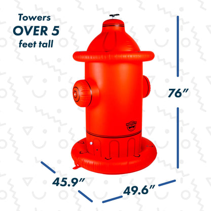 BigMouth Inc. Giant Fire Hydrant Inflatable Sprinkler, Fun Summer Backyard Water Game & Splash Toy for Kids, 6 Feet Tall