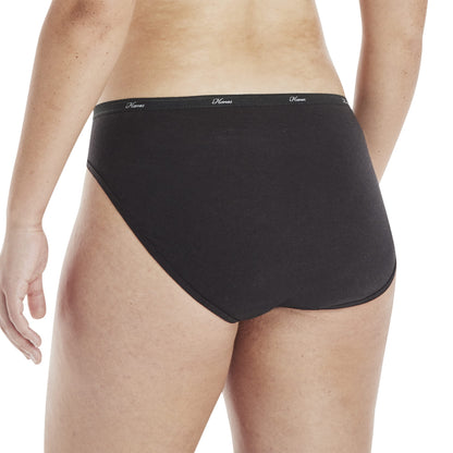 Hanes womens Cotton briefs underwear, 6 Pack - Hi Cut Assorted 1, 7 US