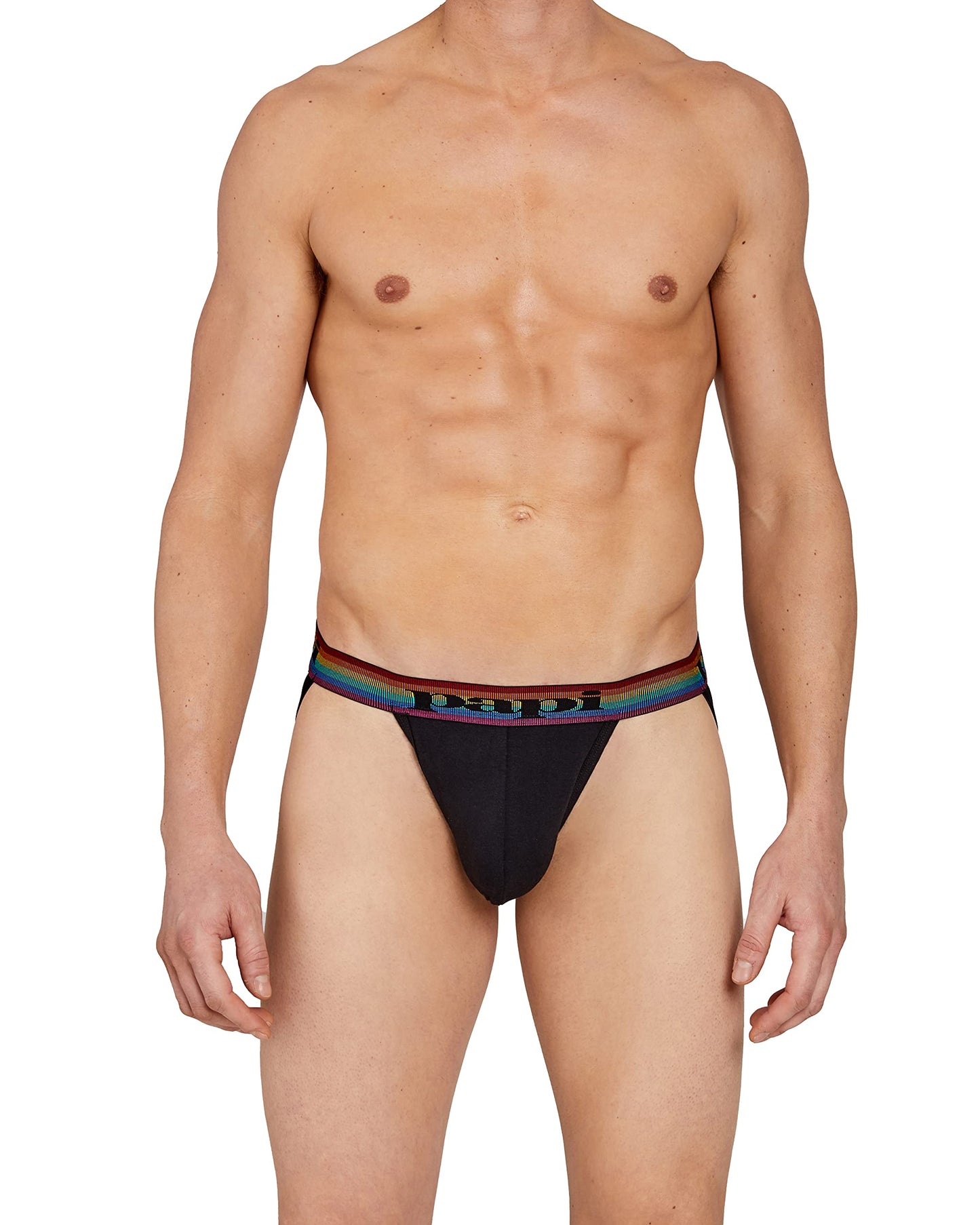 papi Men's 3-Pack Jockstrap, Athletic Supporter, Breathable Male Workout Underwear, Lychee/Prince Blue/Black, X-Large