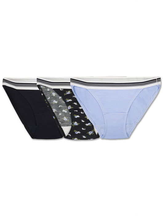 Fruit of the Loom Women's Underwear Soft and Comfy Panties, High Leg Bikini-Modal-Assorted Color, 5