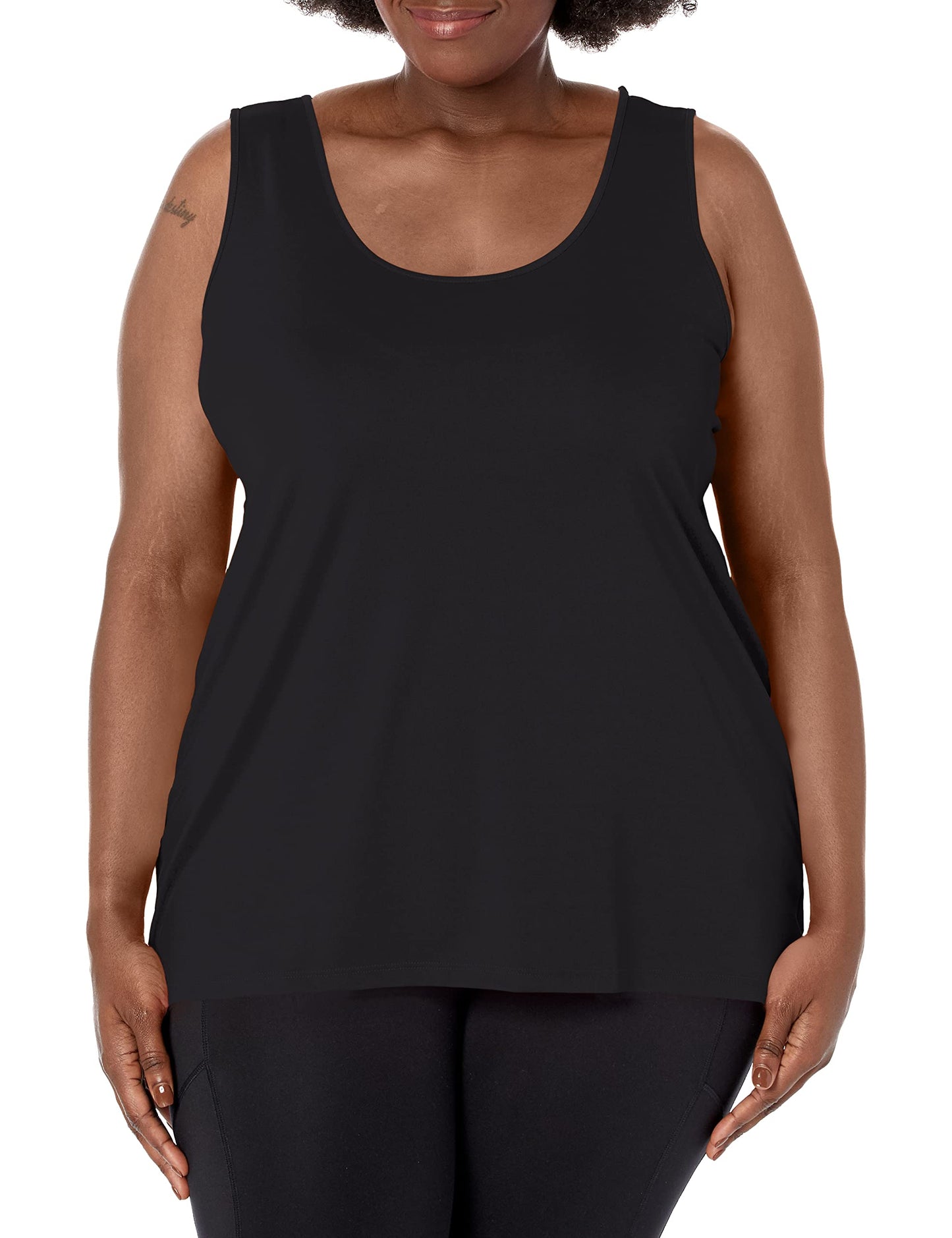 JUST MY SIZE womens Cooldri Performance Scoopneck Tank Top Shirt, Vivid Fuchsia, 20 US