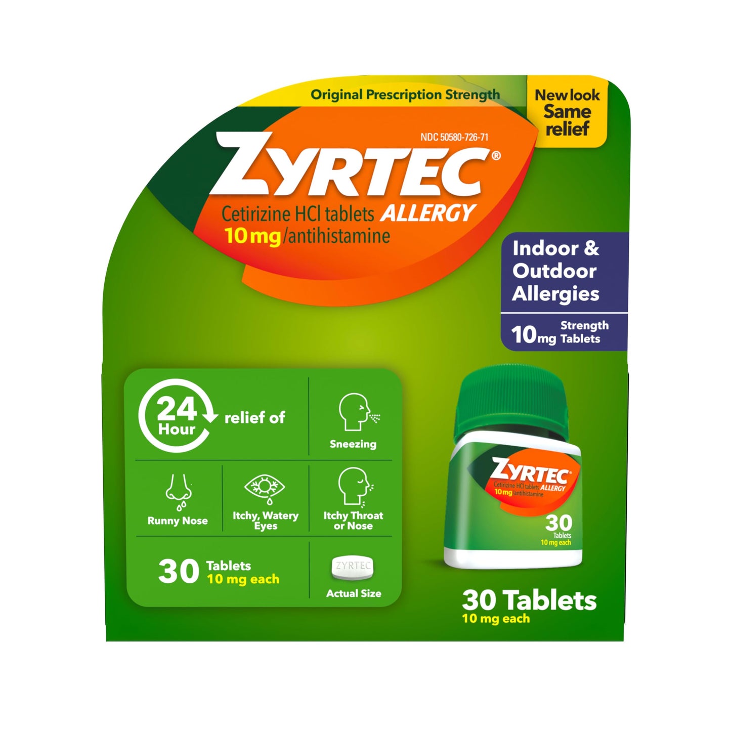 Zyrtec Allergy Tablets, 30 tabs 10 mg(Pack of 4)
