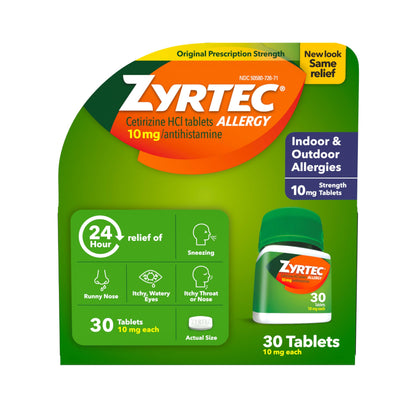 Zyrtec Allergy Tablets, 30 tabs 10 mg(Pack of 4)