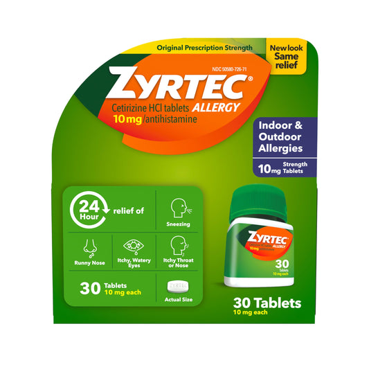 Zyrtec Allergy Tablets, 30 tabs 10 mg(Pack of 4)