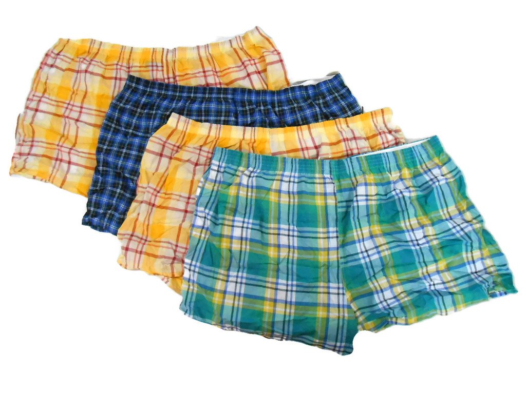 Fruit of the Loom Men's 4-pack Big Man Boxers Tartan Plaid Sizes 2XB-5XB
