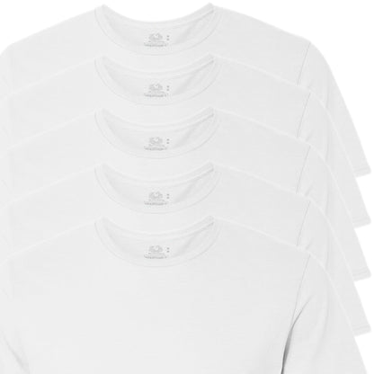 Fruit of the Loom Select Men's 5-Pack Tag Free 100% Cotton Crew T-Shirts (Small)