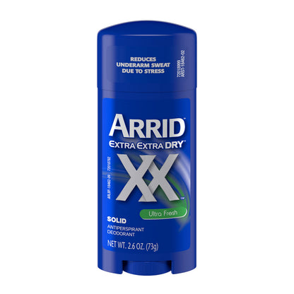 Arrid XX Ultra Fresh, Extra Extra Dry, Solid Antiperspirant Deodorant, 2.6 Oz. (Pack of 3)