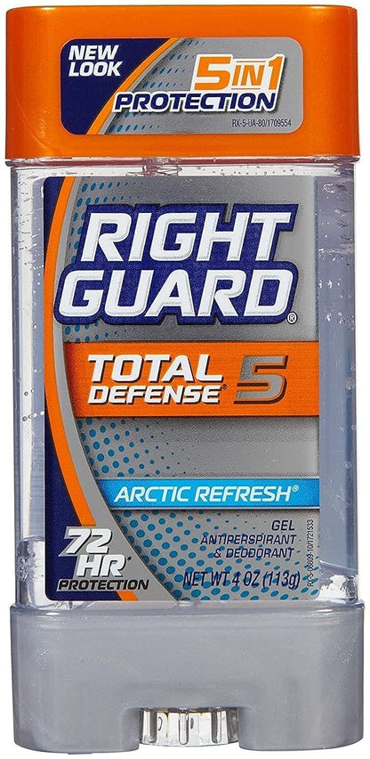 Central Sales Company Right Guard Total Defense 5 Power Gel Antiperspirant Deodorant, Arctic Refresh - 4 Oz