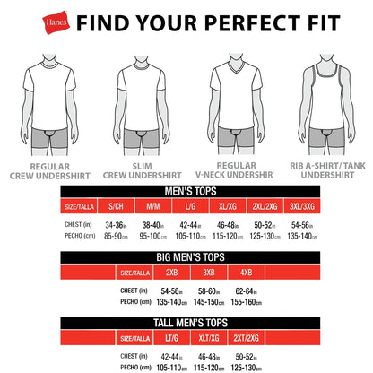 Hanes Men Hanes Men's Cotton Undershirt, Moisture-Wicking Crew Tee Undershirts, Multi-Packs Available
