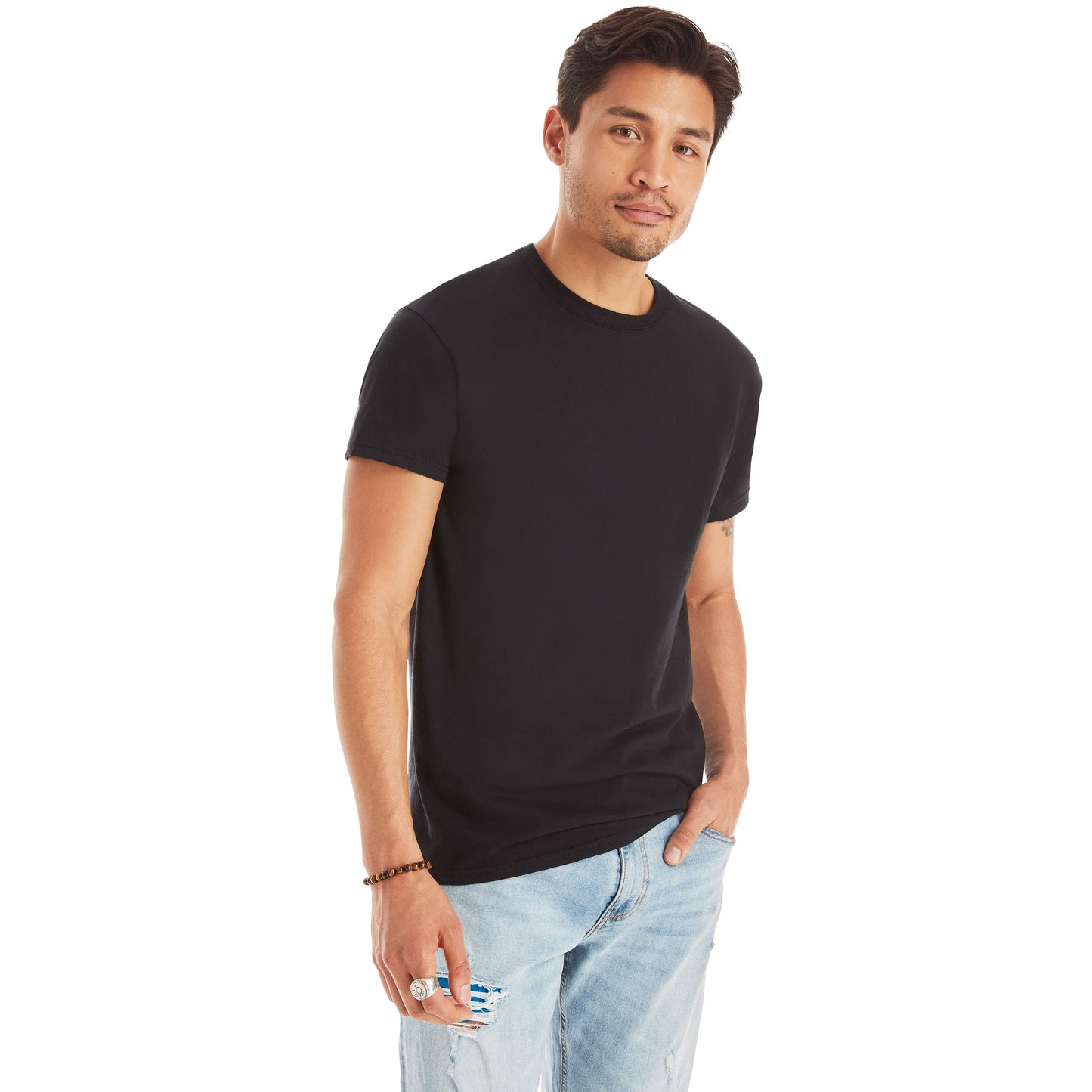 Hanes Men Hanes Men's Cotton Undershirt, Moisture-Wicking Crew Tee Undershirts, Multi-Packs Available