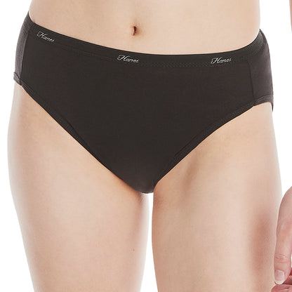 Hanes womens Cotton briefs underwear, 10 Pack - Hi Cut Assorted 1, 9 US
