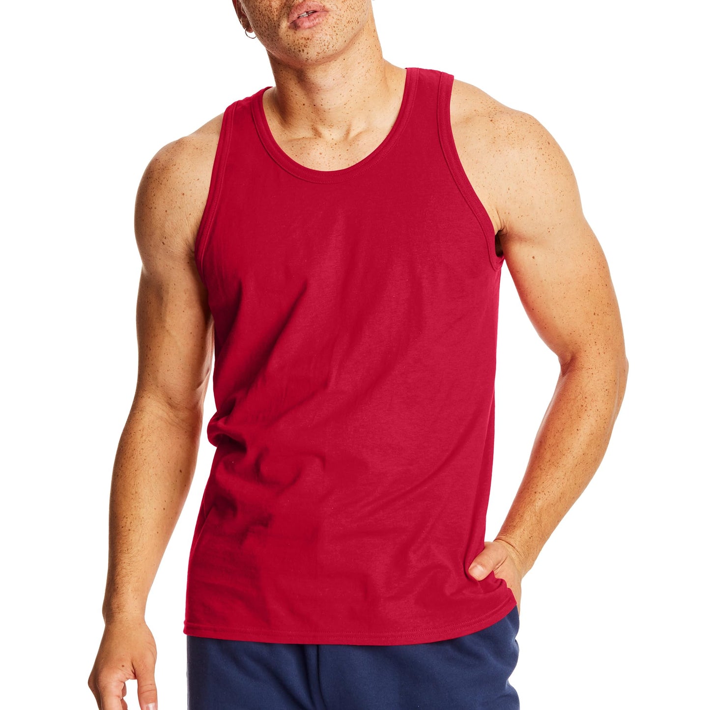 Hanes Men's X-Temp Tank Top 2 Pack, Deep Red, Large
