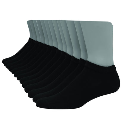 Hanes Ultimate mens Freshiq Cool Comfort Reinforced Low Cut Socks, 12-pair Pack Socks, Black, 6 12 US
