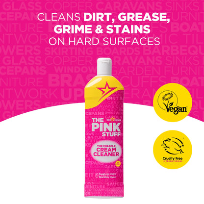 Stardrops The Pink Stuff Miracle Cleaning Bundle - Multi-Purpose Paste, Spray & Cream Cleaner (3-Pack) - Tough on Stains, Gentle on Surfaces