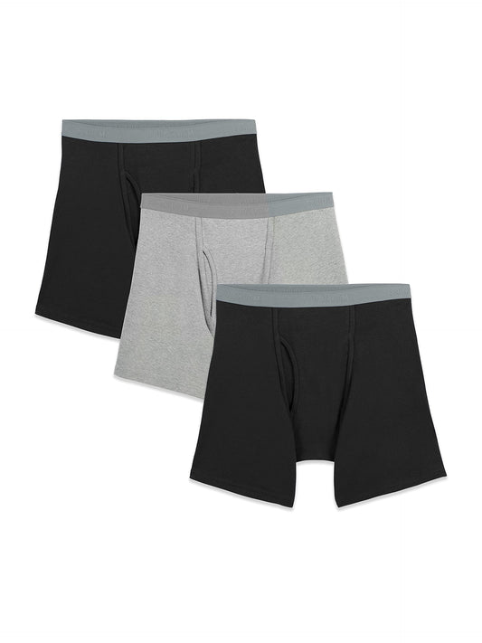 Fruit of the Loom Men's Tall Tag-Free Underwear, Big Man-Boxer Brief-3 Pack Colors May Vary, 4X-Large