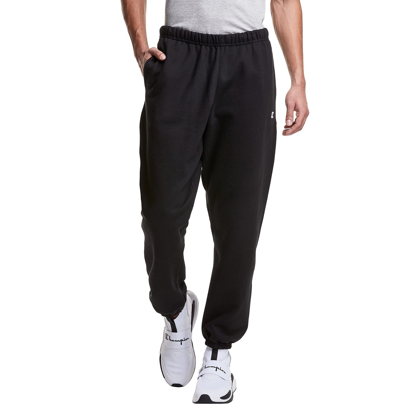 Champion Men's Reverse Weave Pants (Retired Colors), Black Sherpa C Logo, X-Large