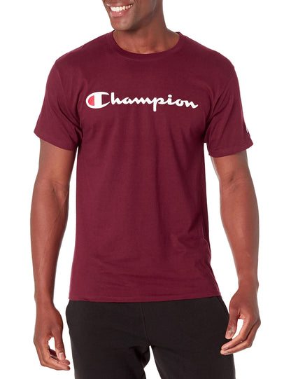 Champion mens Classic T-shirt, Classic Script T Shirt, Navy-y06794, Medium US