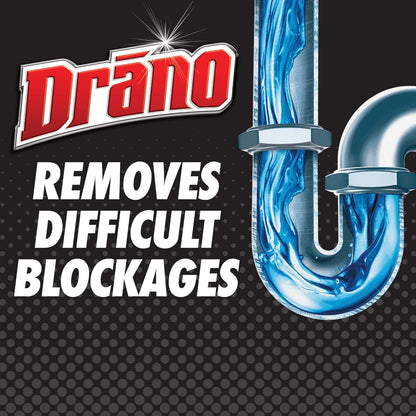 Drano Liquid Drain Clog Remover and Cleaner for Shower or Sink Drains Unclogs and Removes Hair Soap Scum Blockages, Multi, 32 Fl Oz