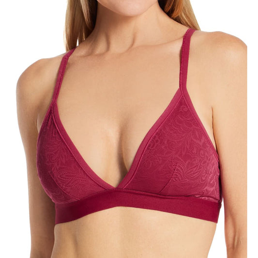Maidenform Women's Stretch Lace Triangle Wireless Bralette, DMSLTB, Spice Market Red, S