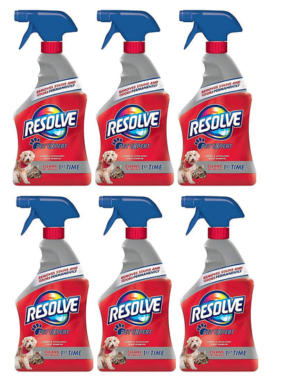 Resolve Pet Expert Carpet and Upholstery Stain Remover Spray, 16 Ounce, (Pack of 6)