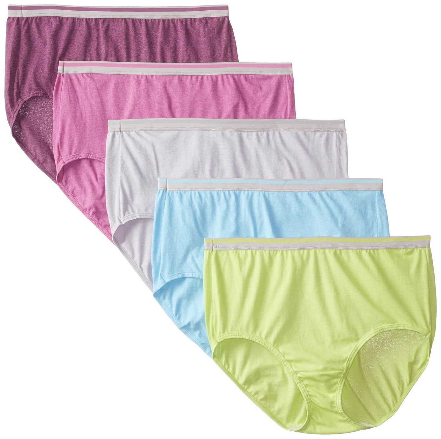 Fruit of the Loom Women's Plus Size Fit for Me 5 Pack Cotton Panties, Assorted, 3X-Large (10)