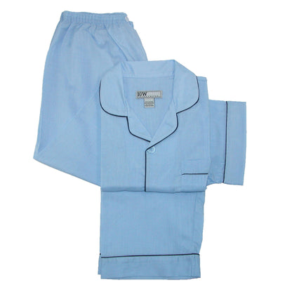 Ten West Apparel Men's Short Sleeve Long Leg Solid Pajama Set, XL, Light Blue
