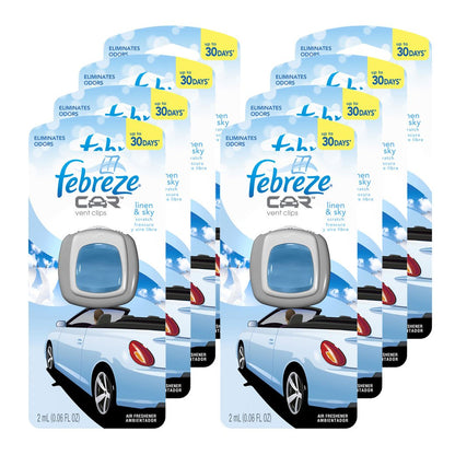 Febreze Car Air Fresheners, New Car Scent, Odor Eliminator for Strong Odors Car Vent Clips (2 Count)