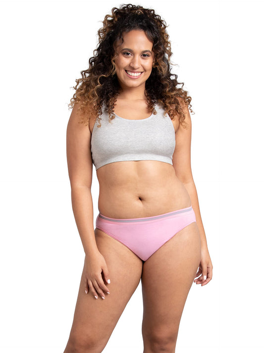 Fruit of the Loom Women's Eversoft Cotton Bikini Underwear, Tag Free & Breathable, Blend-144 Pack-Colors May Vary, 6