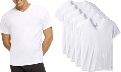 Hanes Men's Comfort Blend 6-Pack V-Neck T-Shirts (White, XX-Large 6-Pack)