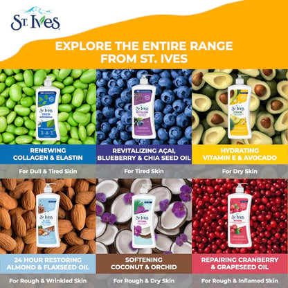 St. Ives Daily Hydrating Vitamin E & Avovado Body Lotion 21 Fl Oz (Pack of 6)