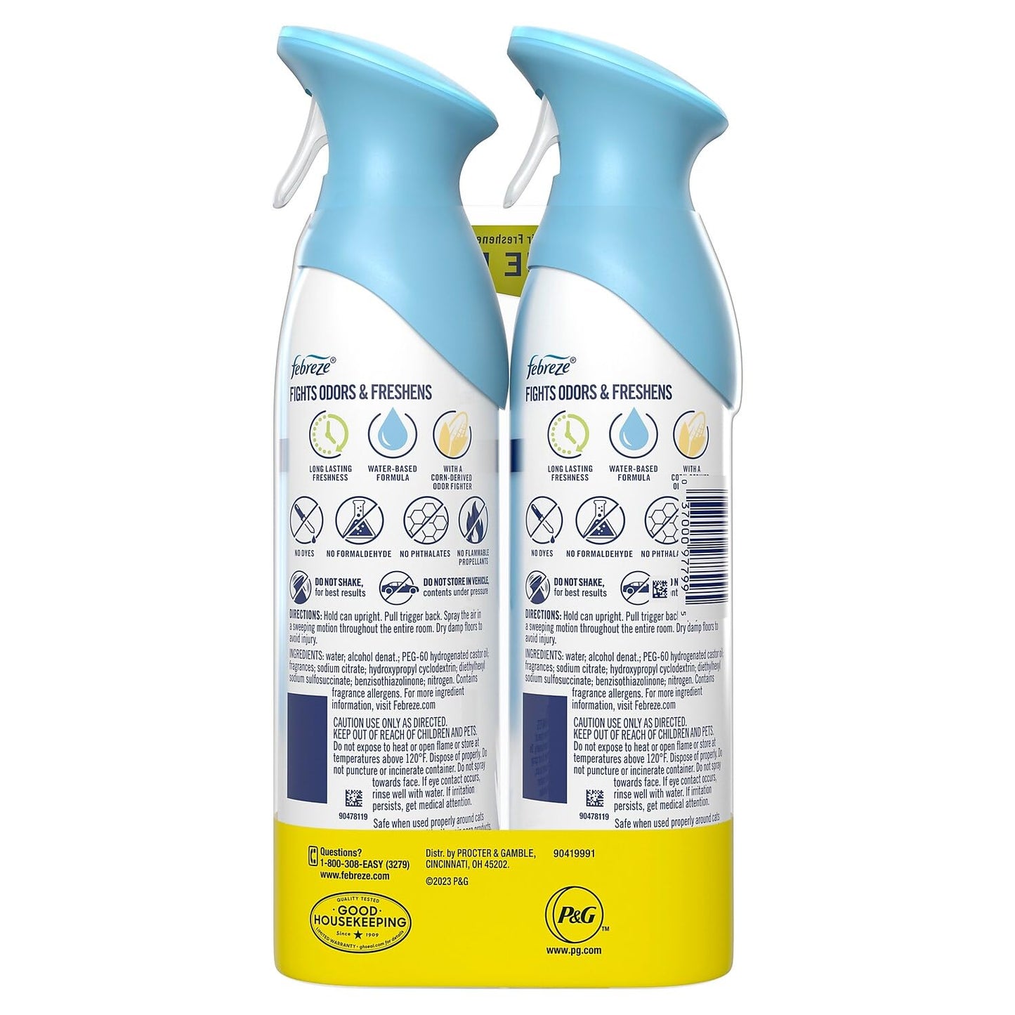 Febreze Air Mist Air Freshener Spray, Odor-Fighting Room Spray, Air Fresheners for Home and Bathroom and Kitchen, Aerosol Can, Linen & Sky Scent, 8.8oz, 2 Count